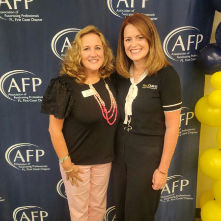 Stephanie Rosenstone (right) with Wendy Mayle, the Director of Development at Pine Castle